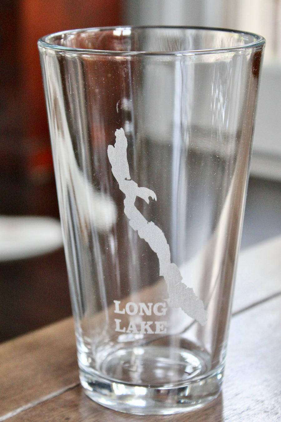 Long Lake (ME) Map Engraved Glasses