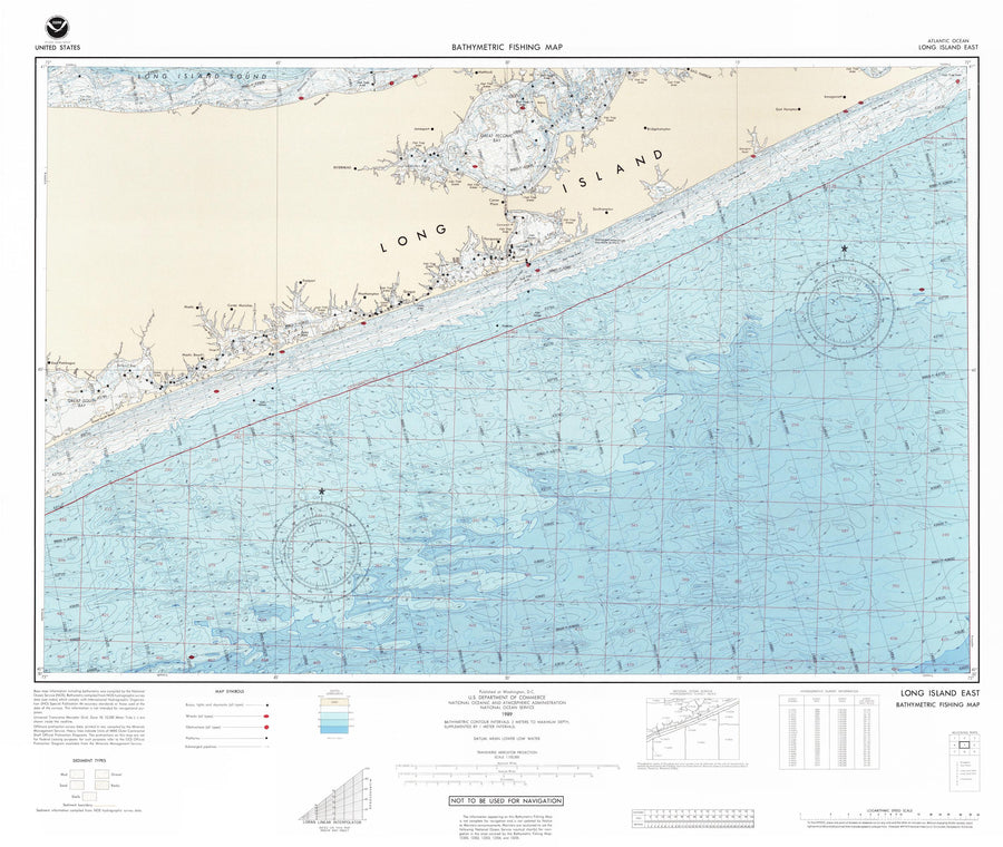 Long Island Bathymetric Fishing Map F75
