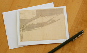 Long Island Island Map Notecards (1899) 4.25"x5.5"