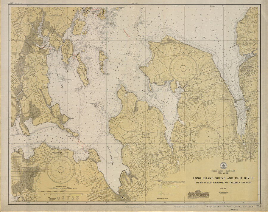 Long Island Sound and East River Map - 1931