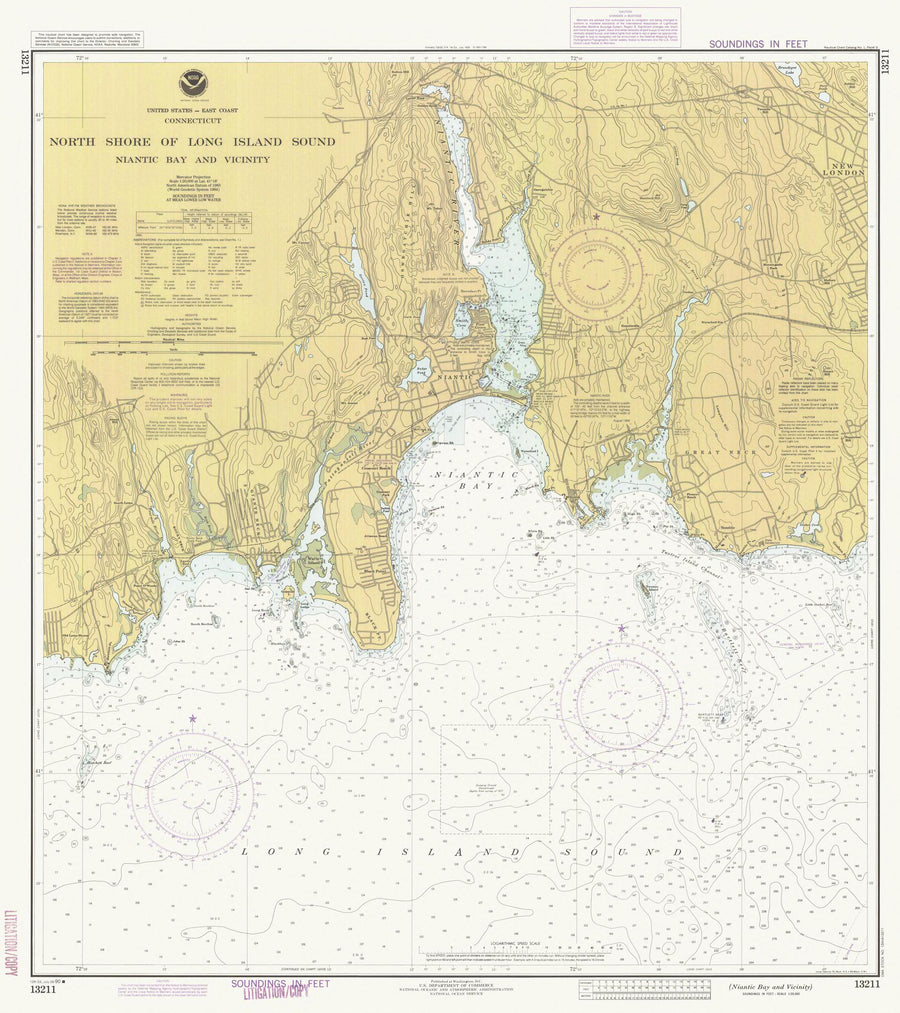 Long Island Sound - North Shore Map - 1990