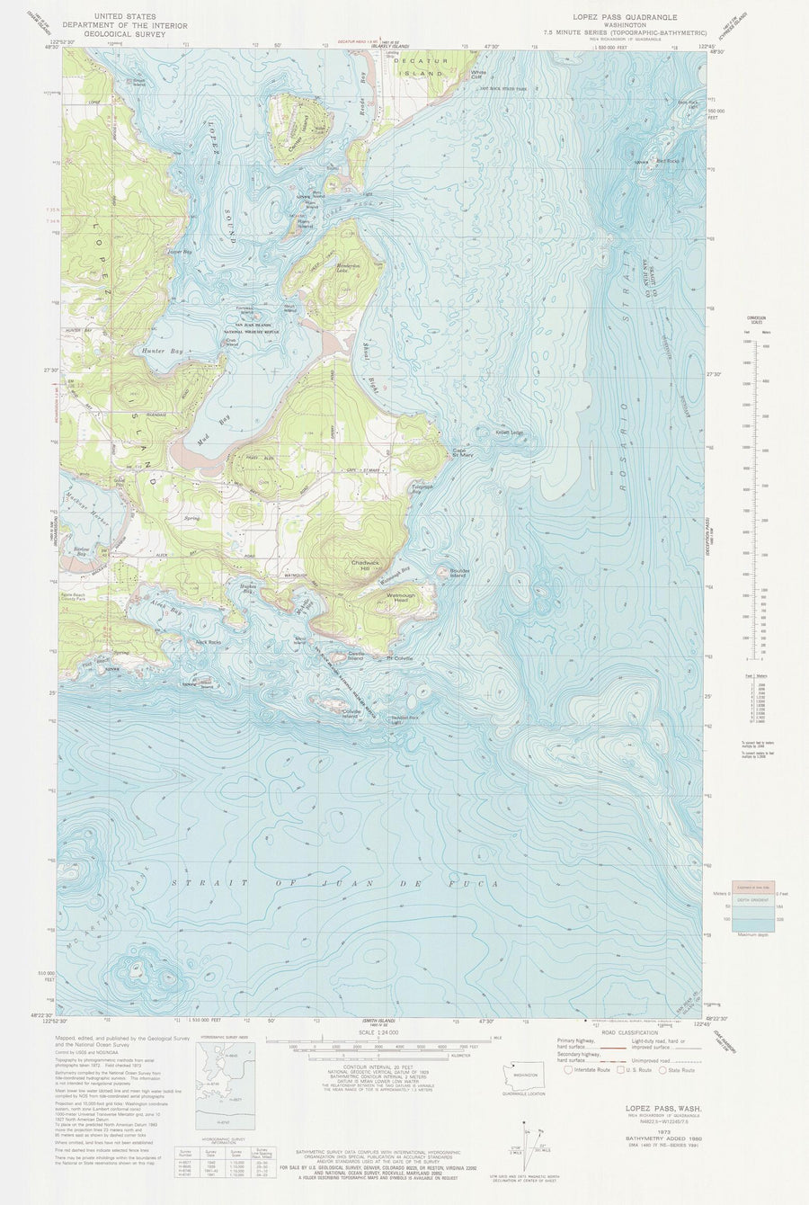 Lopez Pass WA Map - 1973