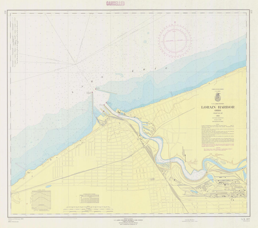 Lorain Harbor Map - 1963 (square)