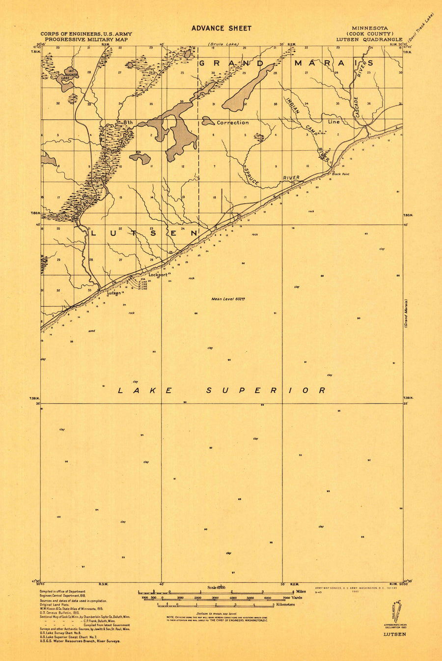 Lusten Minnesota Topographic Map - 1919