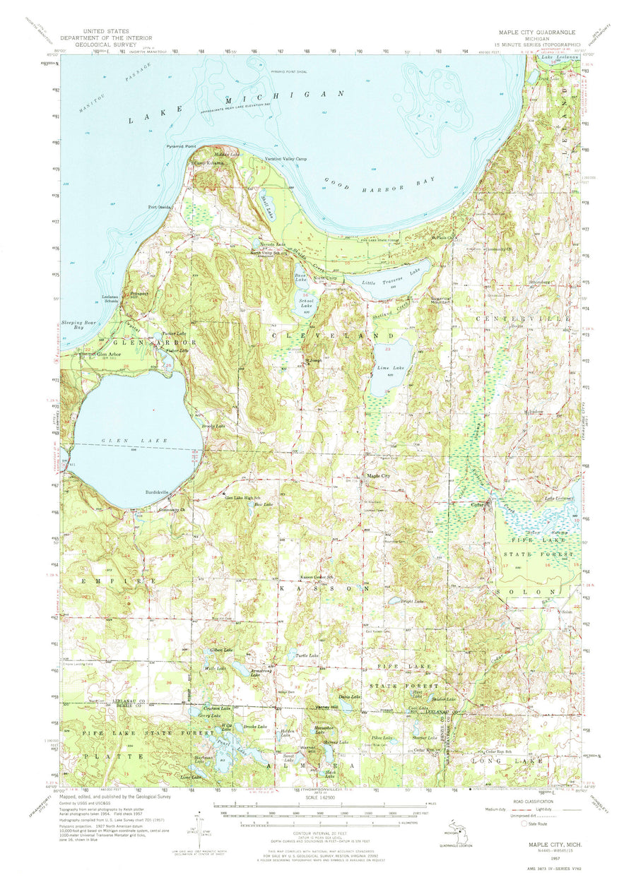 Maple City Topographic Map 1957