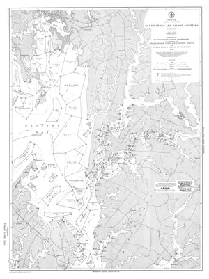 Maryland Natural Oyster Bars Map - 1909