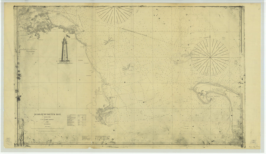 Boston Harbor & Massachusetts Bay Map - 1861