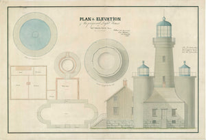Matincus Lighthouse - Plan for Elevation #1 - 1856