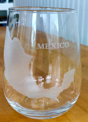 Mexico Map Engraved Glasses