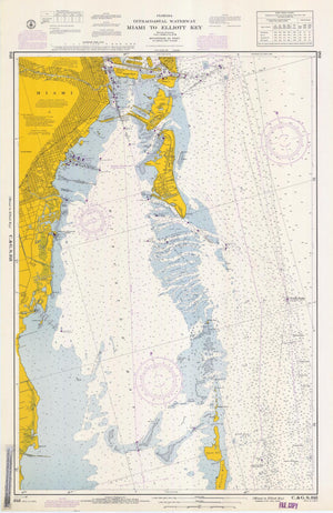 Miami to Elliott Key Map - 1966