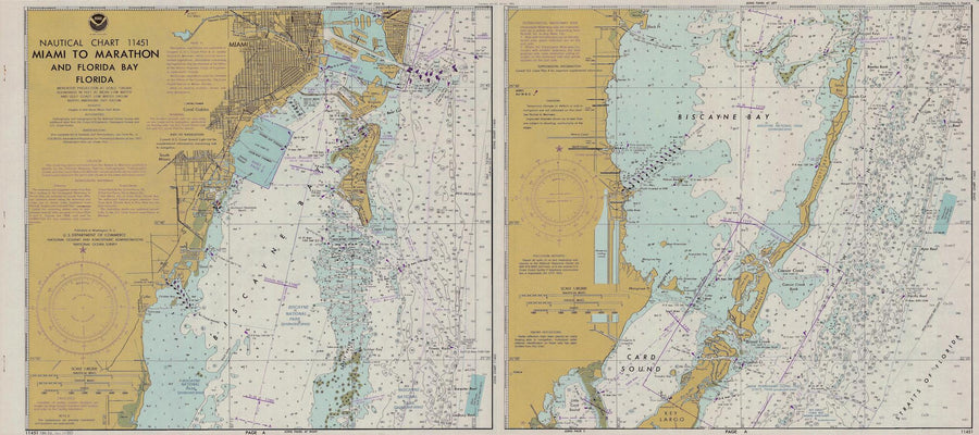 Miami to Marathon and Florida Bay Map - 1980