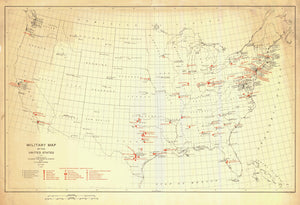 Military Map of the United States - 1918