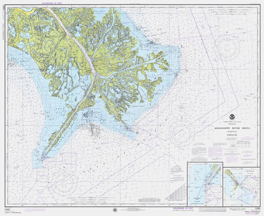Mississippi River Delta Map - 1976