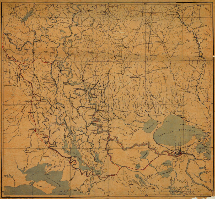 Mississippi River Map - 1863