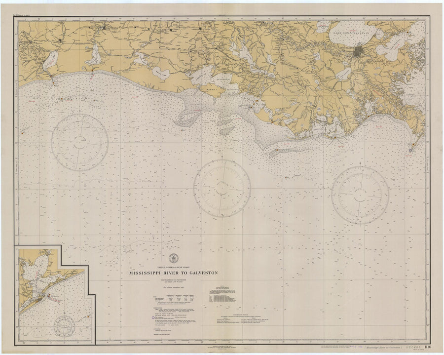 Mississippi River to Galveston Map - 1935
