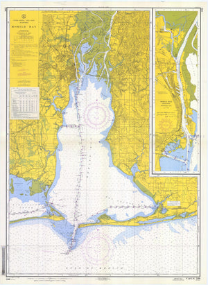 Mobile Bay Alabama Map - 1958