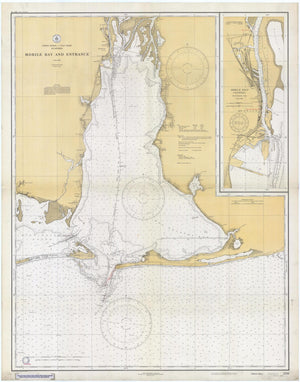 Mobile Bay Map Notecards (1933) 4.25"x5.5"