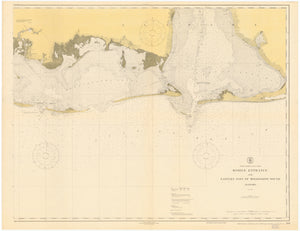 Mobile Bay Entrance - Gulf Shores Alabama Map - 1918