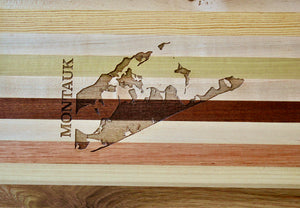 Montauk Map Engraved Wooden Serving Board & Bar Board