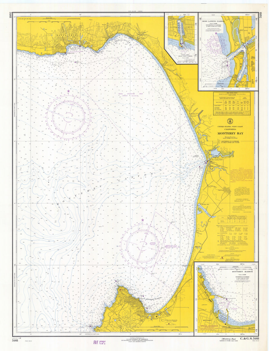 Monterey Bay Map - 1968