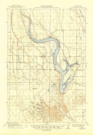 Moses Lake Topographic Map - 1912