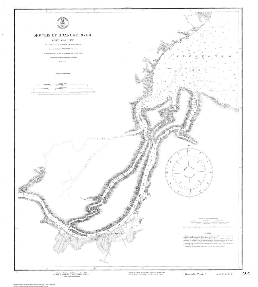 Mouths of Roanoke River Map (square)
