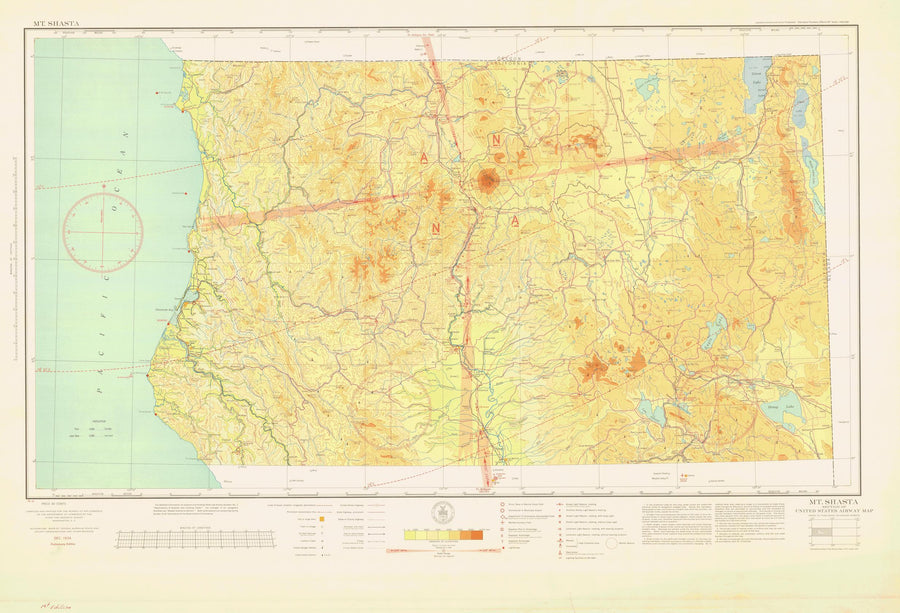 Mt Shasta Aeronautical Map - 1934