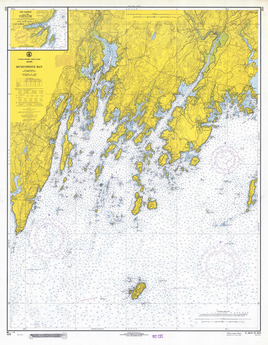 Muscongus Bay Map - 1968