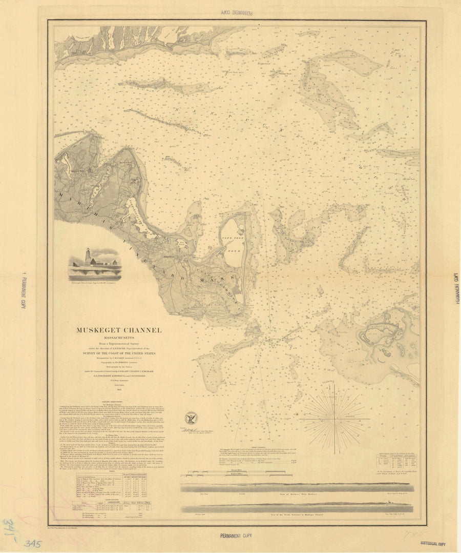 Nantucket - Muskeget Channel to Buzzard's Bay Map - 1859