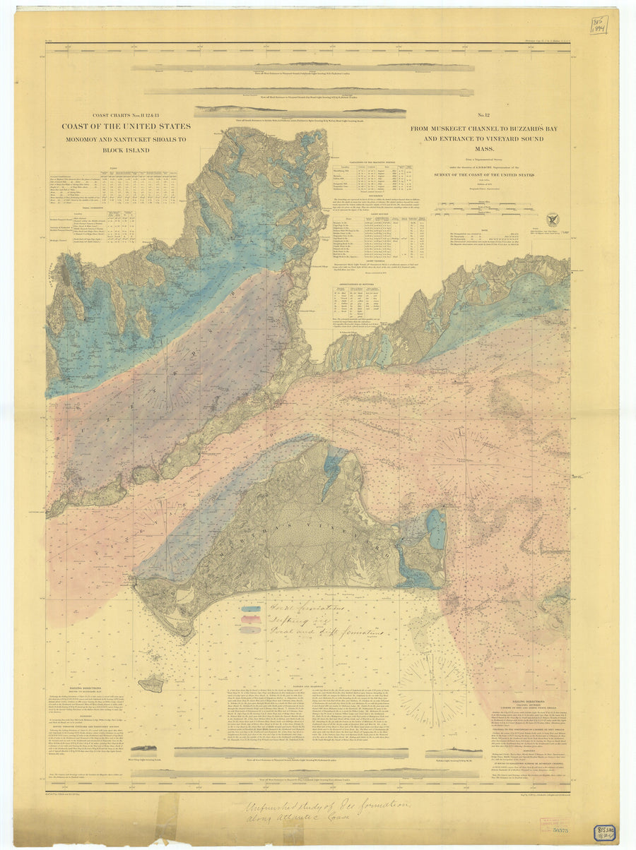 Nantucket - Muskeget Channel to Buzzard's Bay Map - 1874