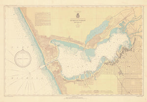 Lake Michigan - Muskegon Harbor Map 1936