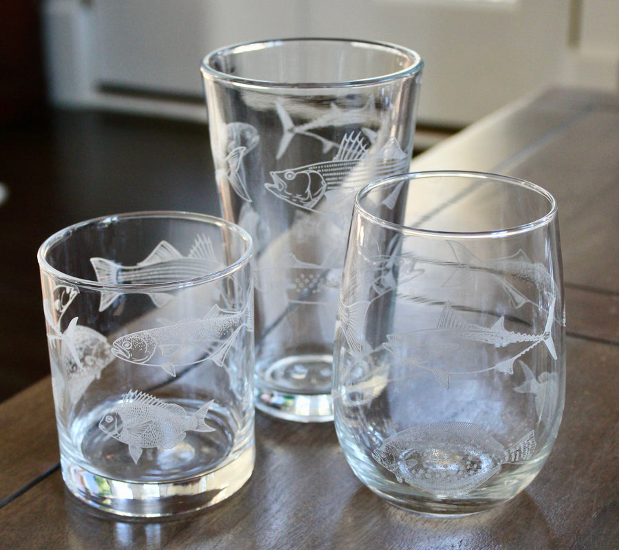 Northeast Inshore Slam Engraved Glasses