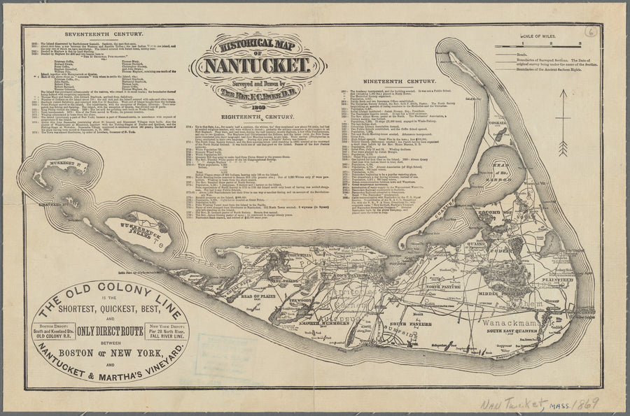 Nantucket Map - 1869