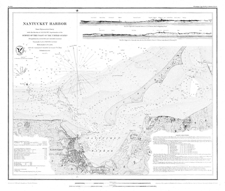 Nantucket Harbor Map - 1848