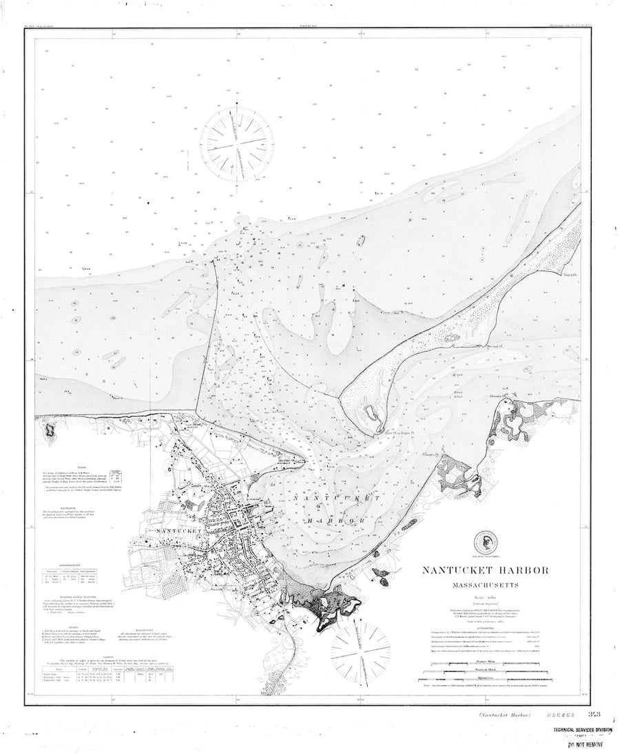 Nantucket Harbor Map - 1889