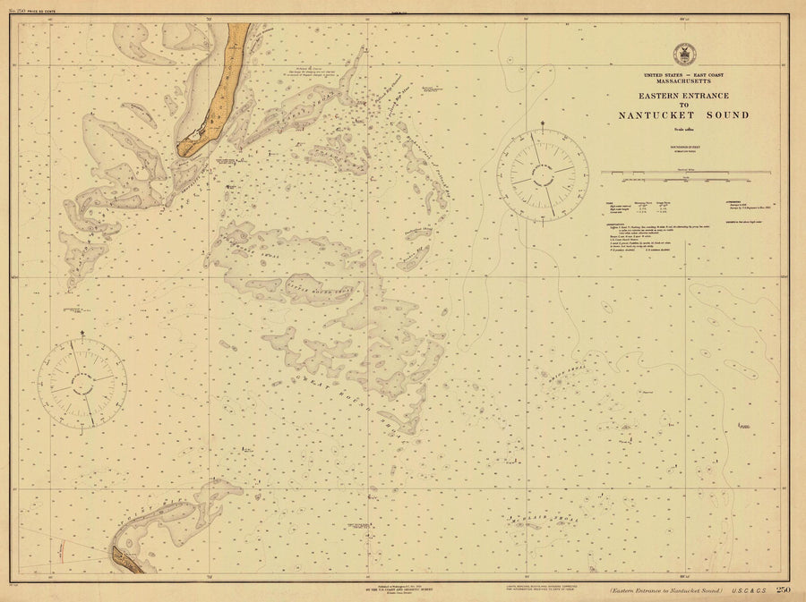 Nantucket Sound and Eastern Approaches Map - 1926