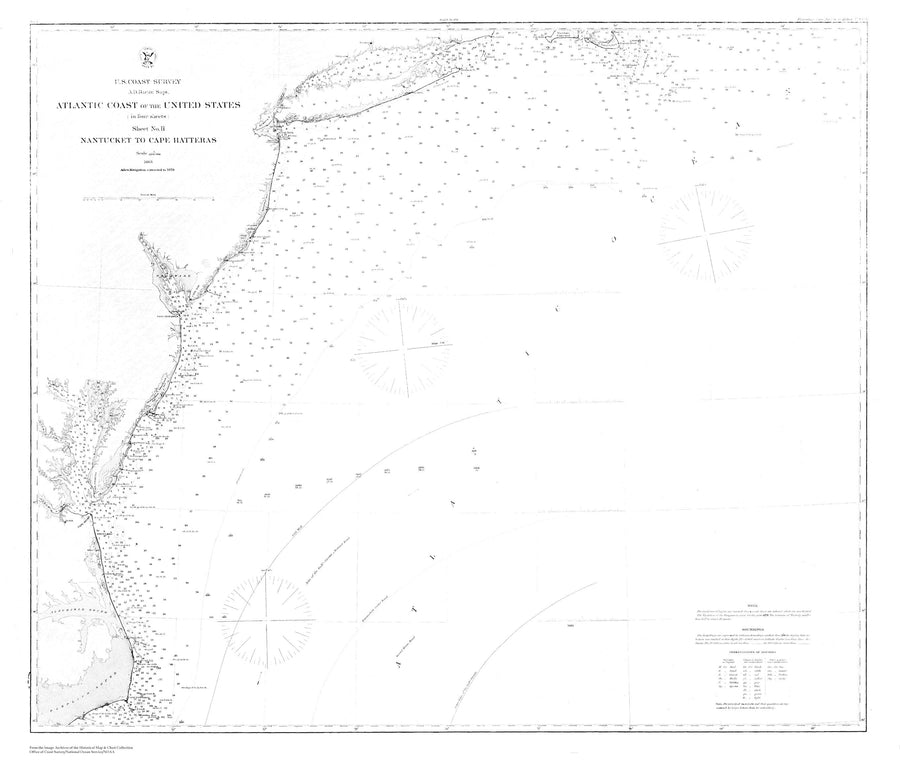 Atlantic Coast - Nantucket to Cape Hatteras Map - 1878