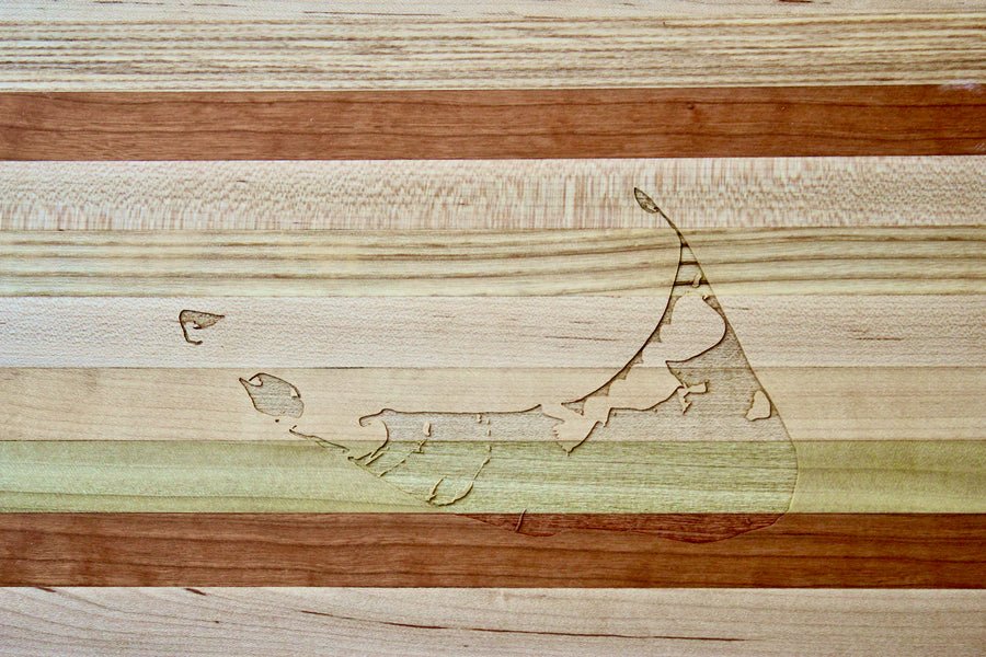 Nantucket Map Engraved Wooden Serving Board & Bar Board