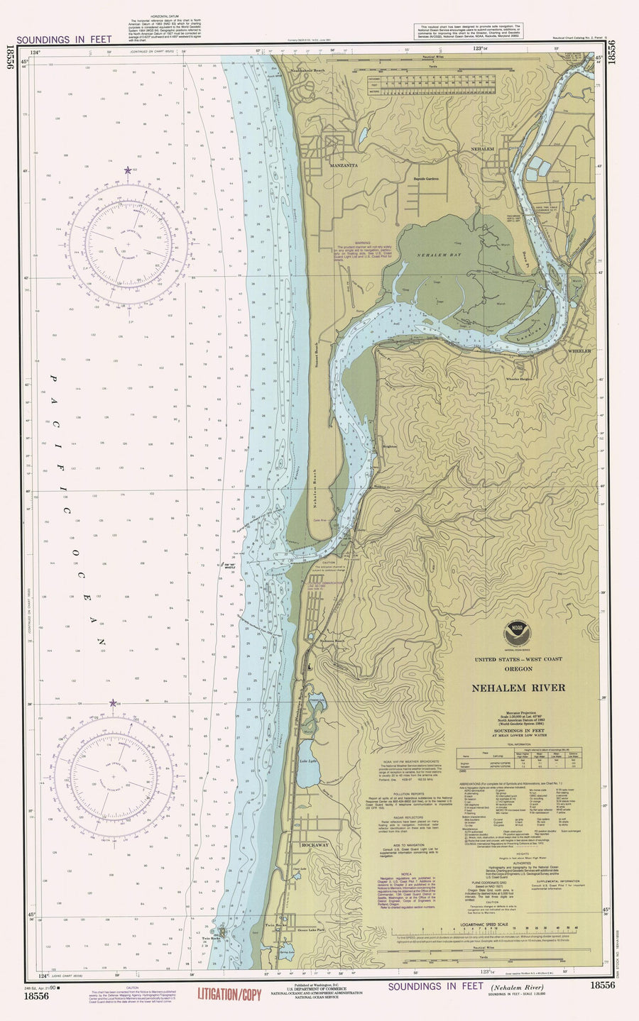 Nehalem River - Oregon Map - 1990