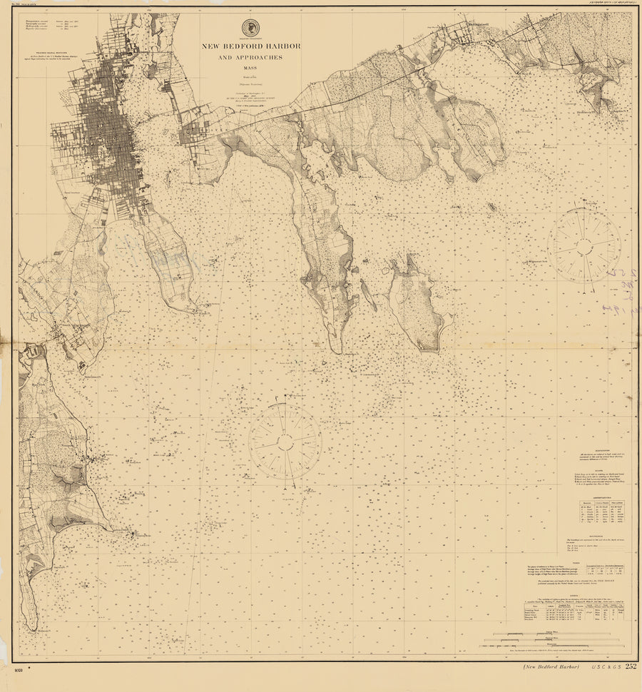 New Bedford Harbor & Approaches Map - 1900