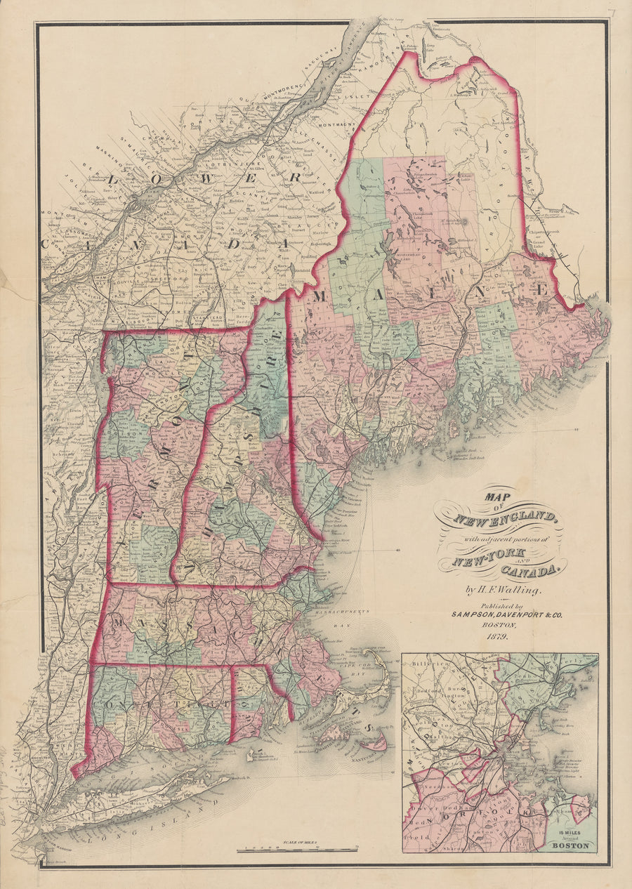 New England Map - 1879