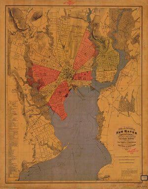 New Haven Connecticut Map - 1877
