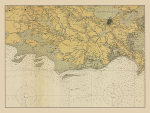 New Orleans & Gulf of Mexico Map - 1925