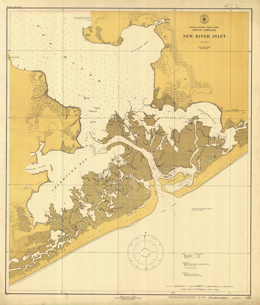 New River Inlet Map - 1917