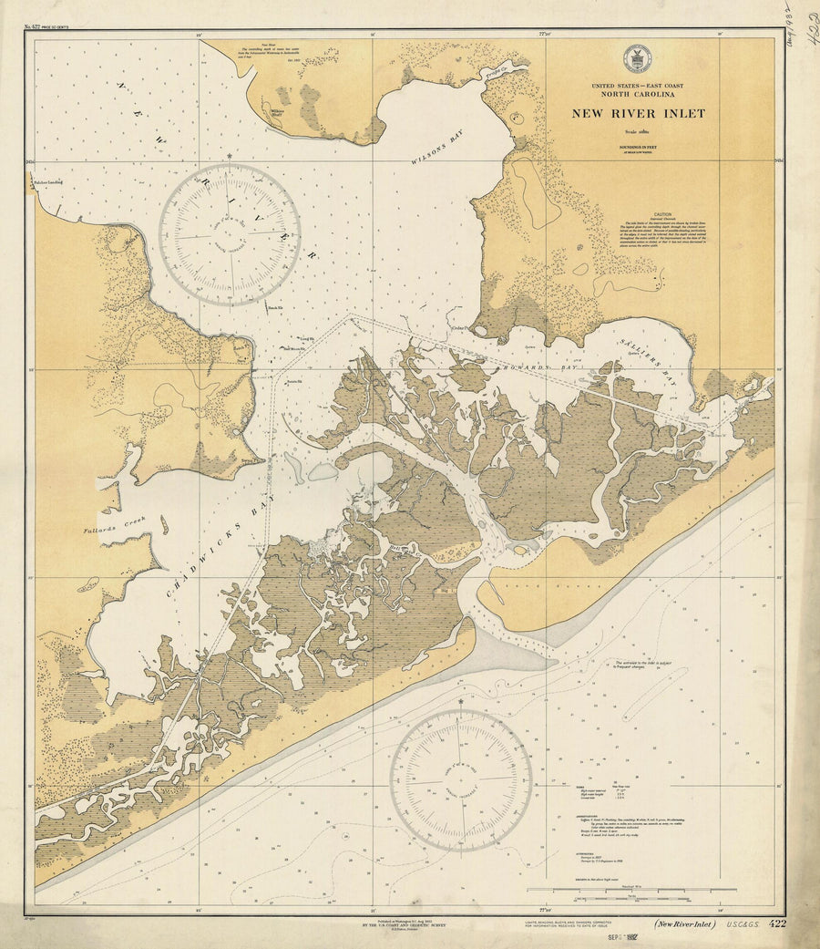 New River Inlet Map - 1932