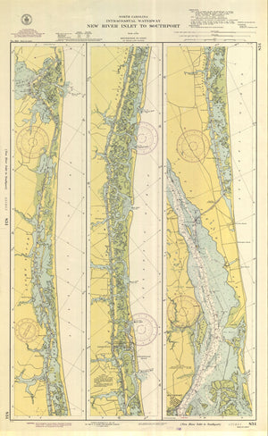 New River Inlet to Southport Map - 1942