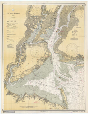 New York Harbor Map - 1936