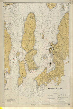 Narragansett Bay & Newport Harbor Map - 1931