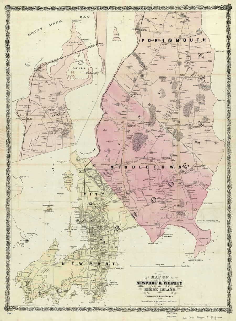 Newport & Vicinity Map 1860