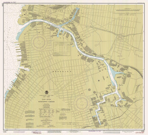 Newtown Creek and East River Map - 1990